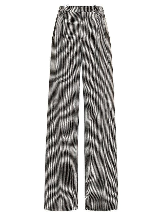 Womens The Low Favorite Houndstooth Mid-Rise Wide-Leg Pants Product Image