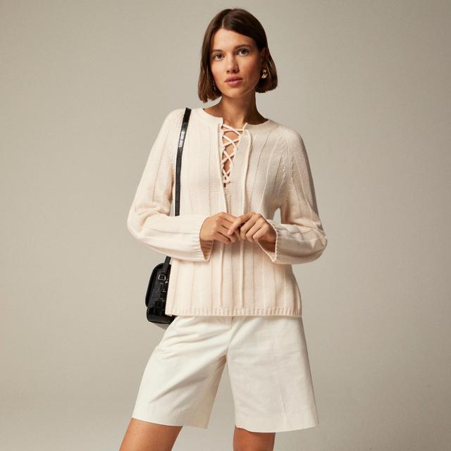 Collection cashmere lace-up beach sweater Product Image