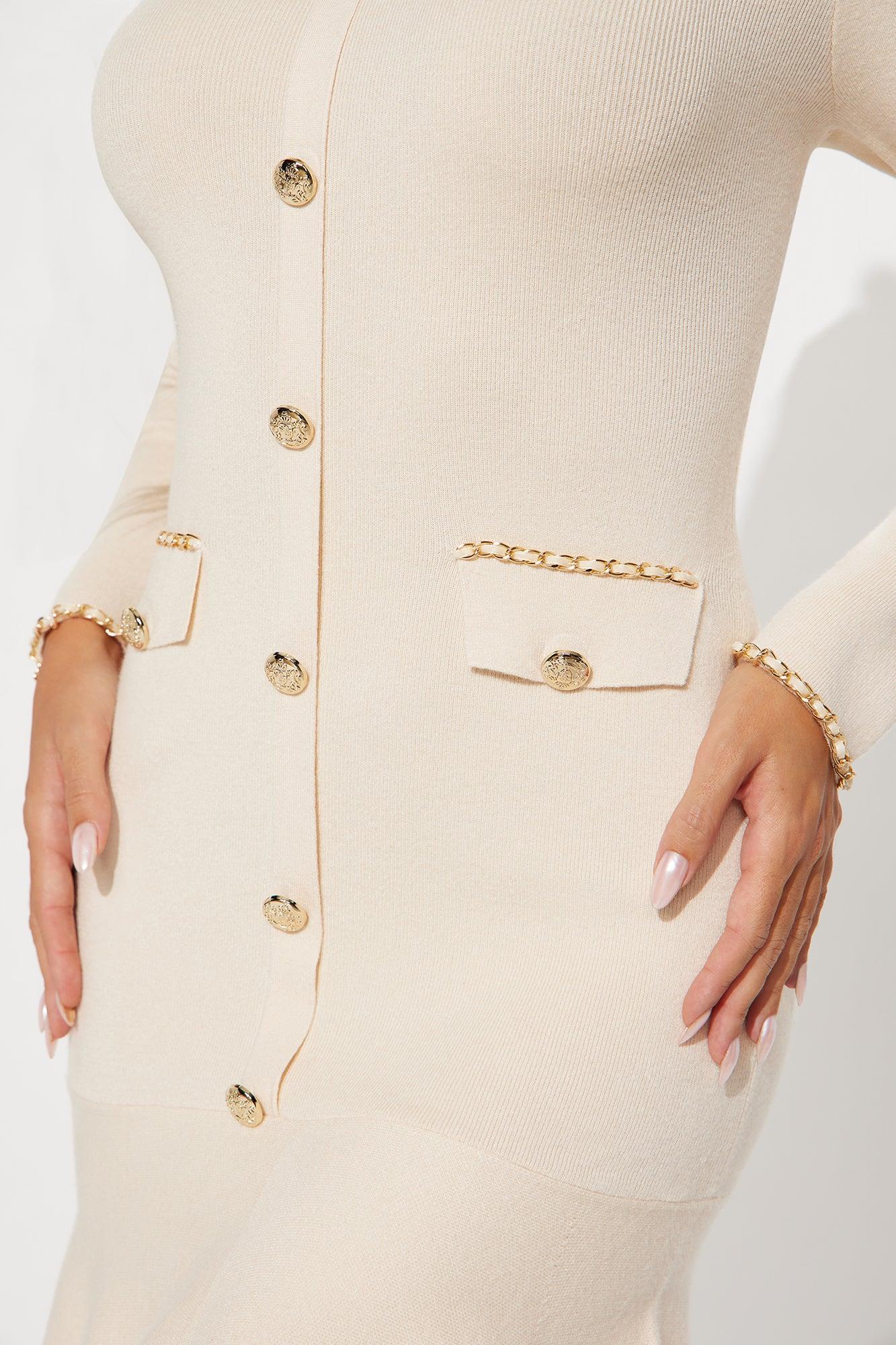 All The Riches Sweater Mini Dress - Cream Product Image