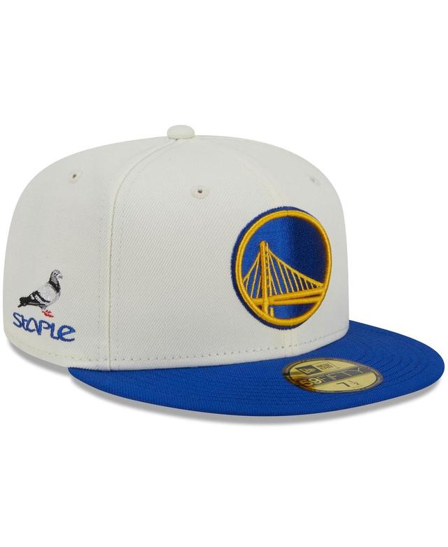 Mens New Era x Staple Cream Golden State Warriors Nba x Staple Two-Tone 59FIFTY Fitted Hat - Cream Product Image