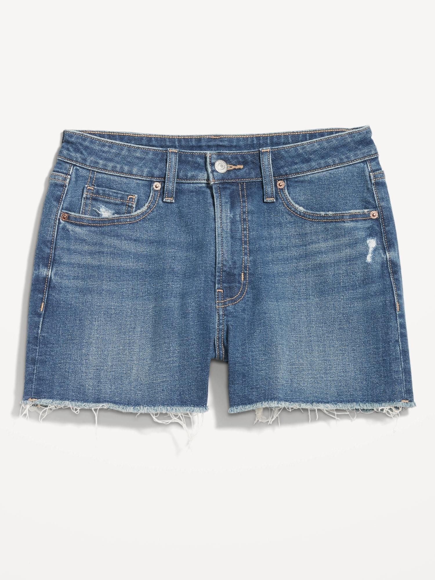 Curvy High-Waisted OG Straight Cut-Off Jean Shorts for Women -- 3-inch inseam Product Image