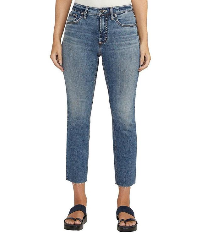 Silver Jeans Co. Most Wanted Mid Rise Power Stretch Ankle Straight Leg Jeans Product Image