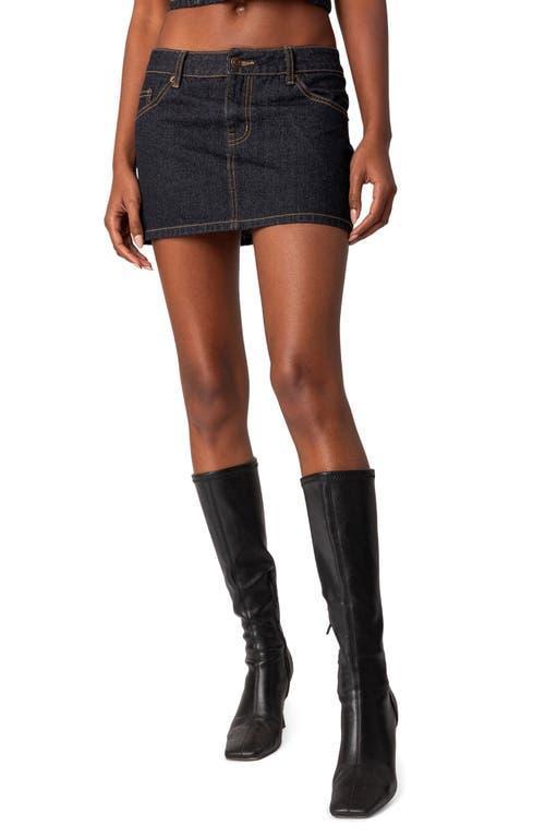 Womens Foster washed denim mini skirt Product Image