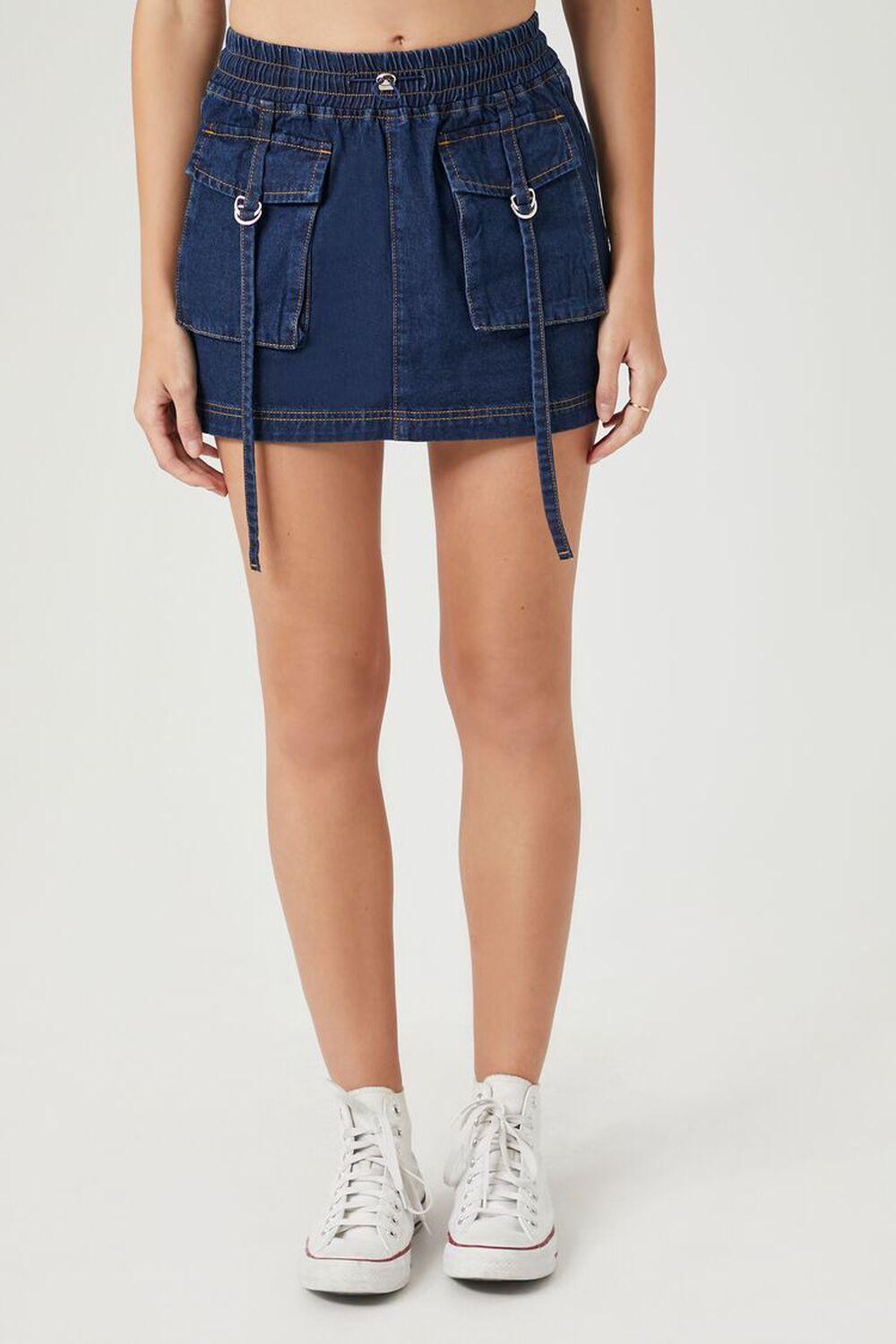 Denim Cargo Mini Skirt | Forever 21 Product Image