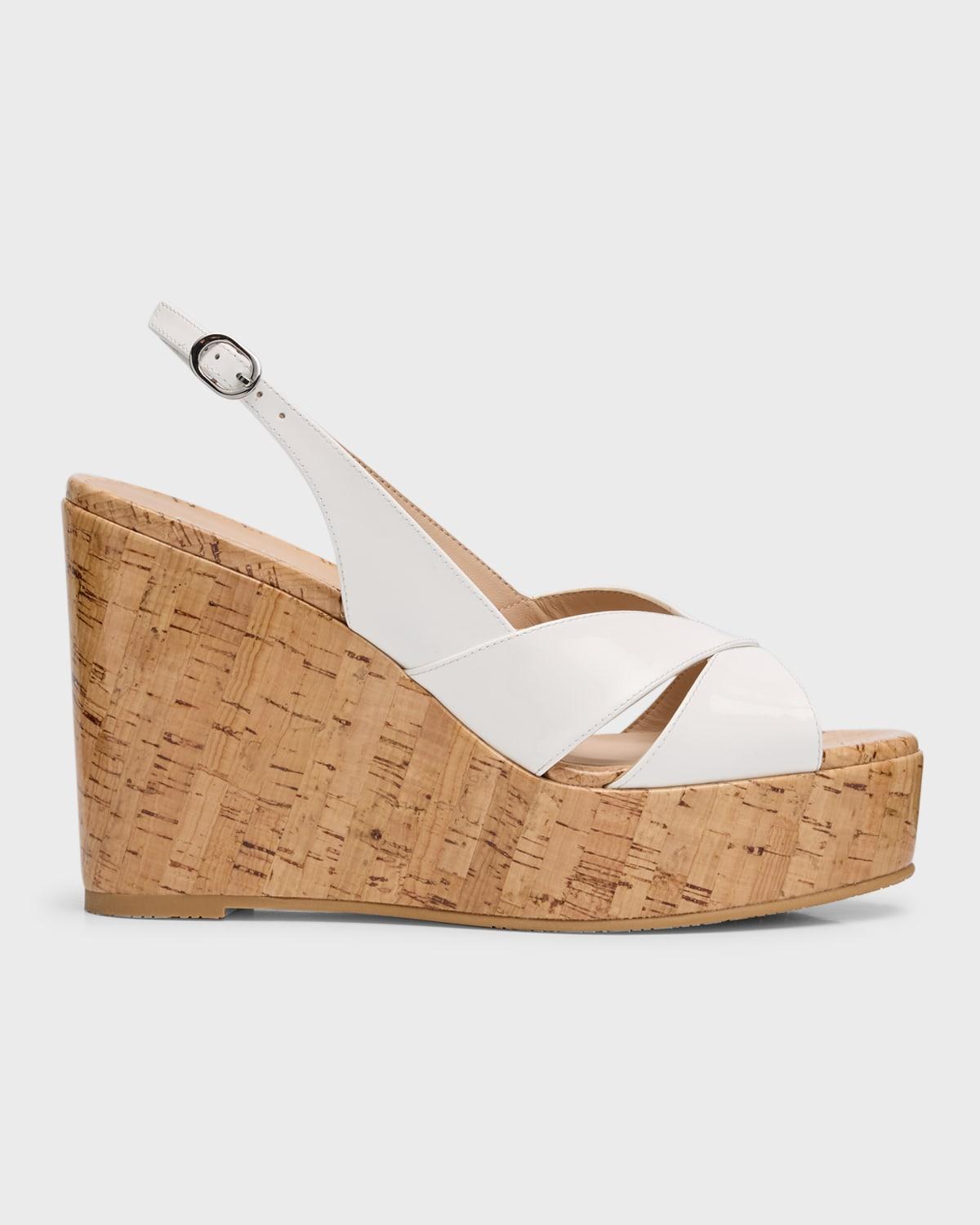 Carmen Patent Slingback Wedge Sandals Product Image