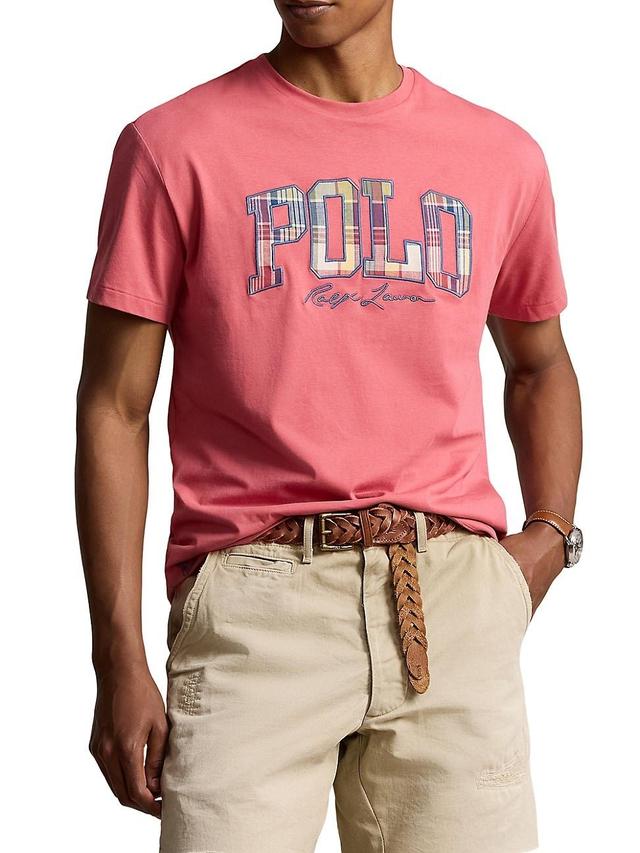 Polo Ralph Lauren Mens Classic-Fit Plaid-Logo Jersey T-Shirt Product Image