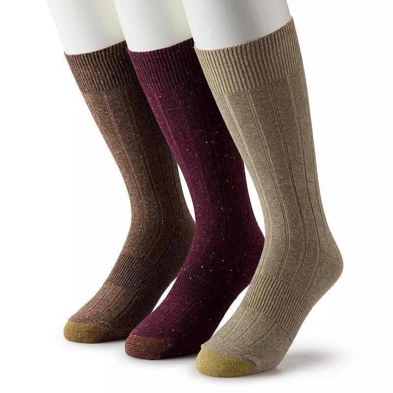 Mens GOLDTOE 3-Pair Hampton Crew Socks, Mens Product Image