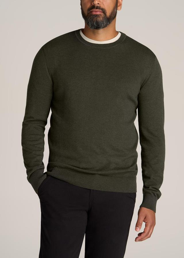 Everyday Crewneck Tall Men's Sweater in Dark Olive Green Product Image