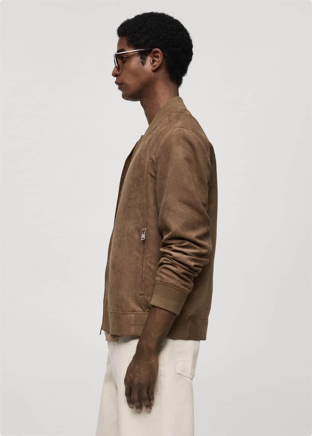 MANGO MAN - Suede-effect bomber jacket beigeMen Product Image