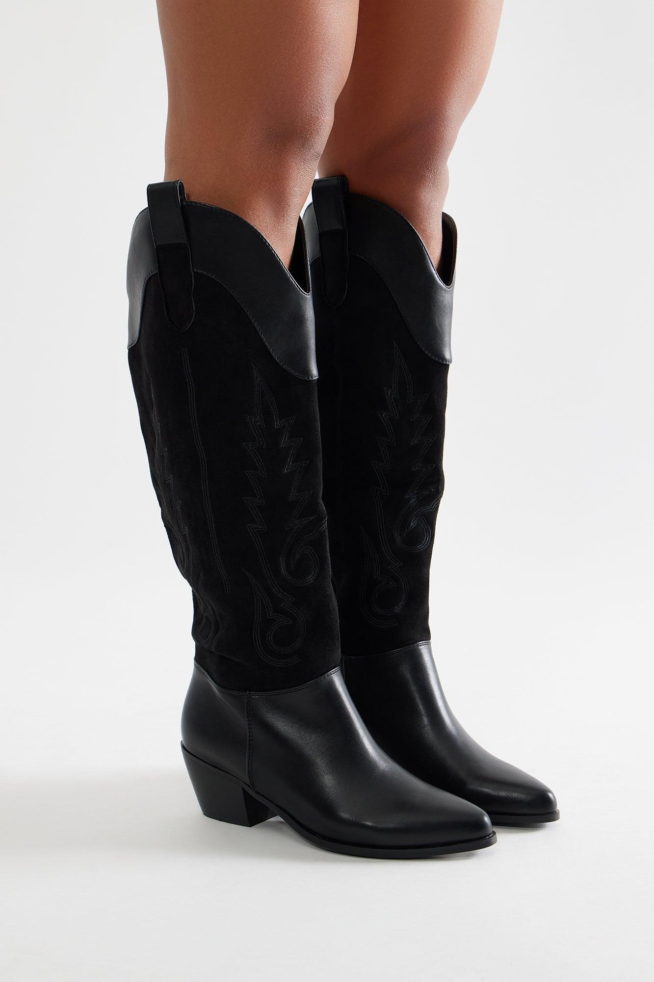 Blythe Cowboy Boots - Black Product Image