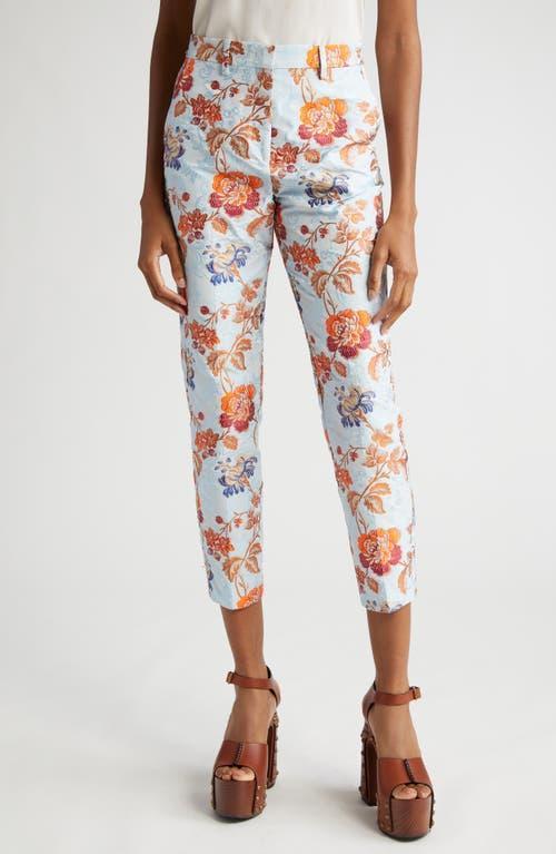 Etro Floral Jacquard Crop Cigarette Trousers Product Image