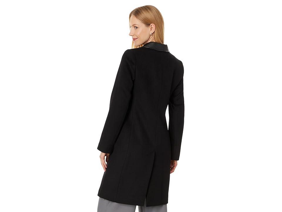 Lauren Ralph Lauren Sb Wool W Faux Leather Trim Women's Coat Product Image