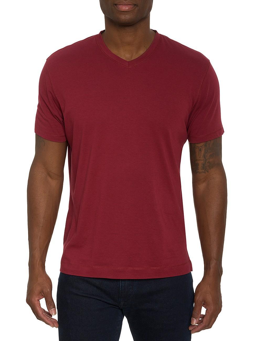 Robert Graham Eastwood Top Stitched V Neck Tee Product Image