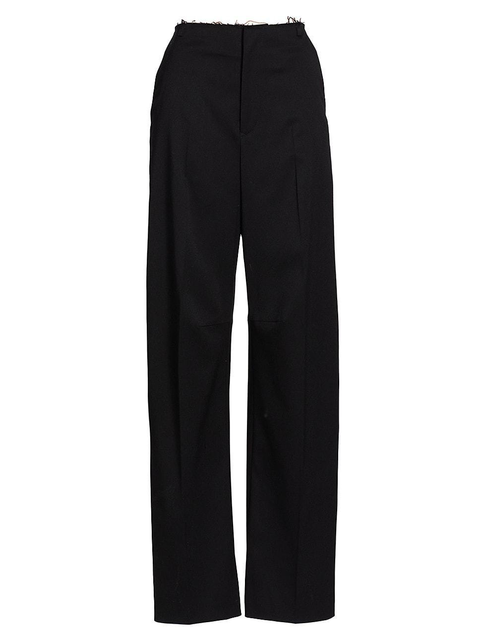 Womens Twill Wide-Leg Pants Product Image