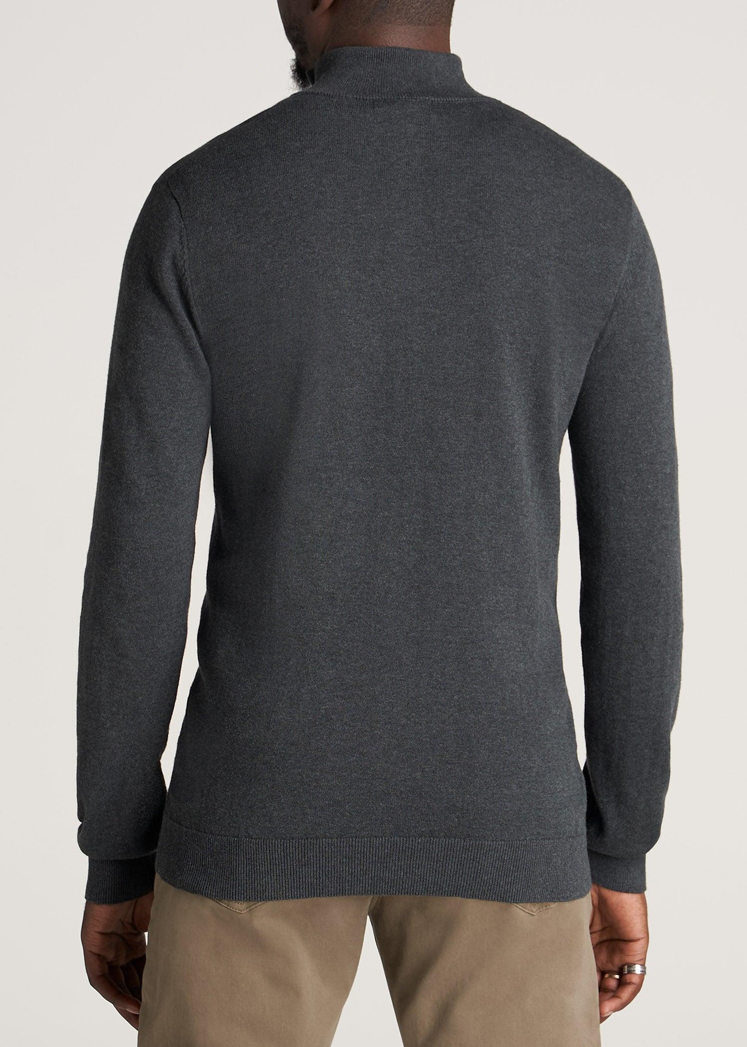 Everyday Quarter-Zip Tall Men's Sweater in Charcoal Mix Male Product Image