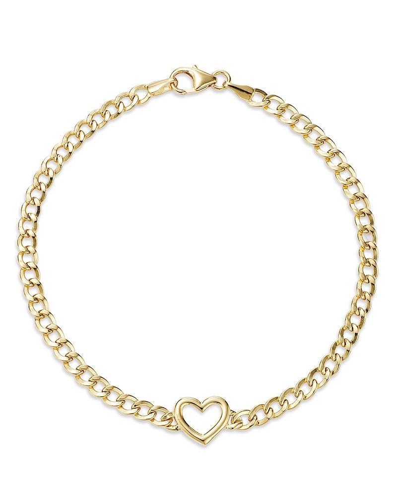 Womens 14K Gold Heart Charm Bracelet Product Image