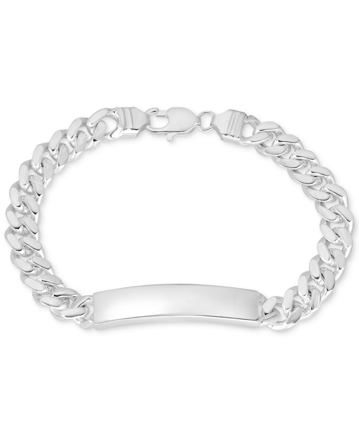 Cuban Chain Id Bracelet in 14k Gold-Plated Sterling Silver or Sterling Silver Product Image