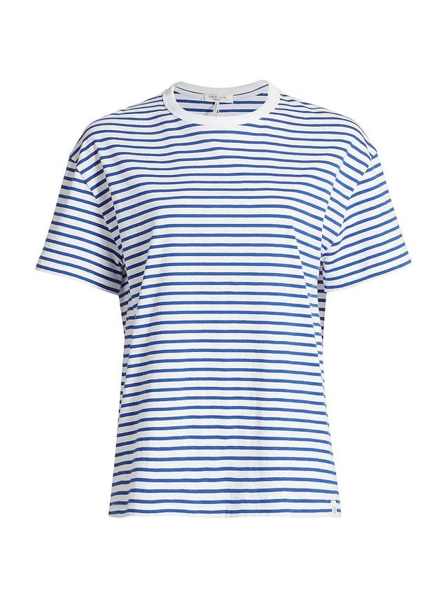 Womens Stripe Slubbed Cotton Boyfriend Tee Product Image