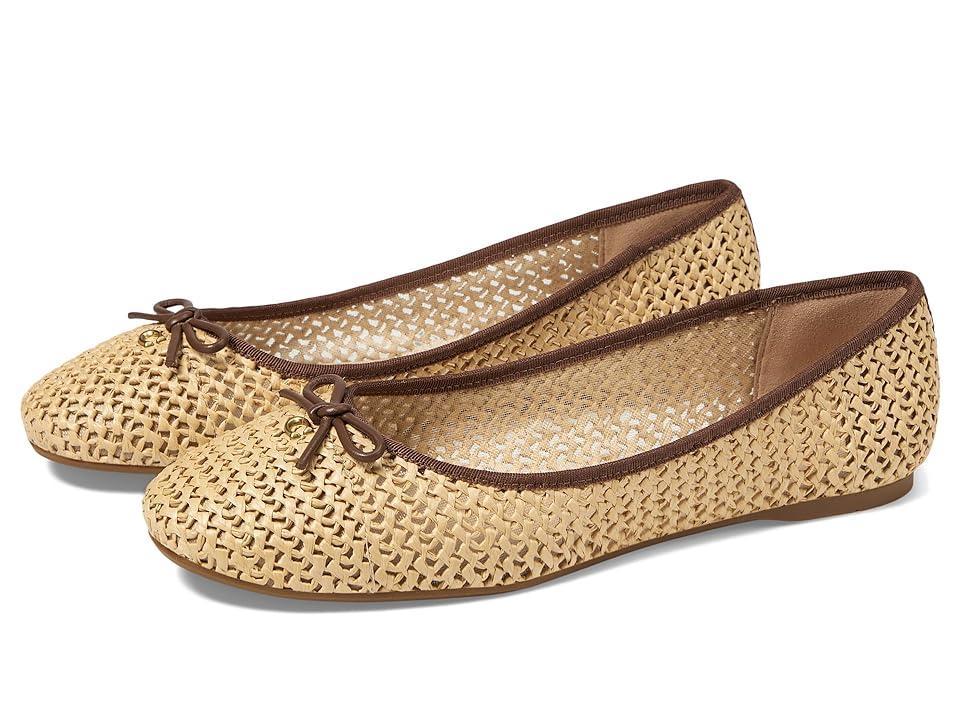 COACH Abigail Raffia Ballet Flat (Natural/Saddle) Women's Flat Shoes Product Image