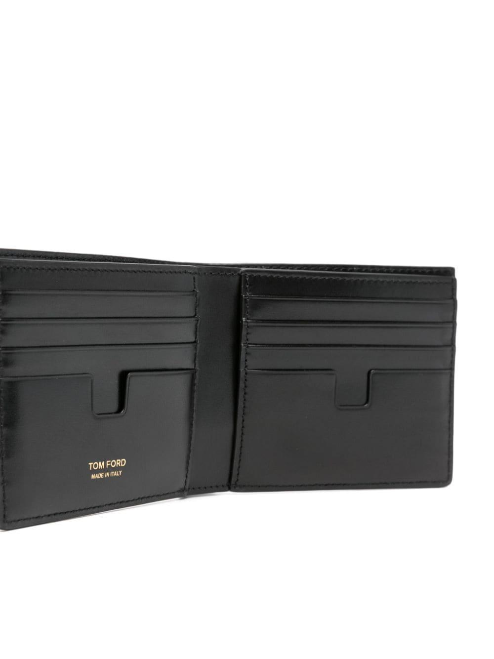 Shiny Printed Croc T Line Classic Bifold Wallet In Black Product Image