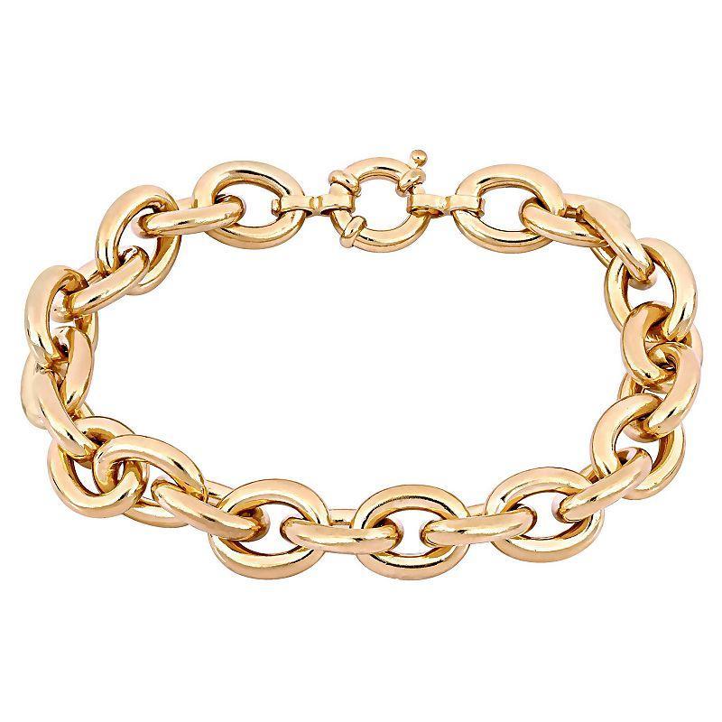 Stella Grace Gold Tone Sterling Silver Oval Link Bracelet, Womens Product Image