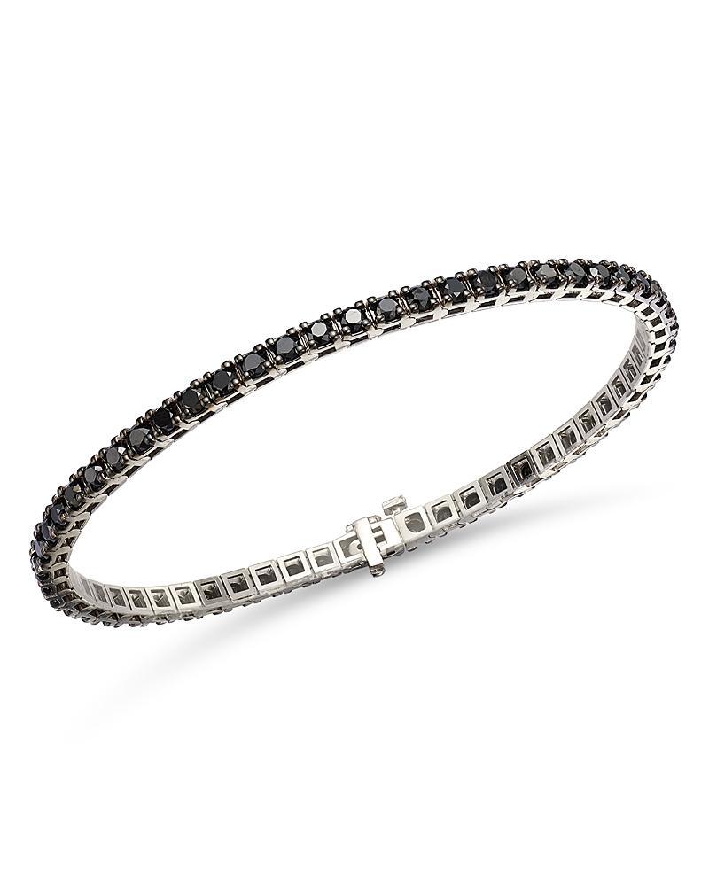 Bloomingdales Fine Collection Mens Black Diamond Bracelet in 14K White Gold, 7.0 ct. t. w. - Exclusive Product Image