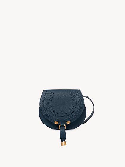 Small Marcie saddle bag in grained leather Product Image