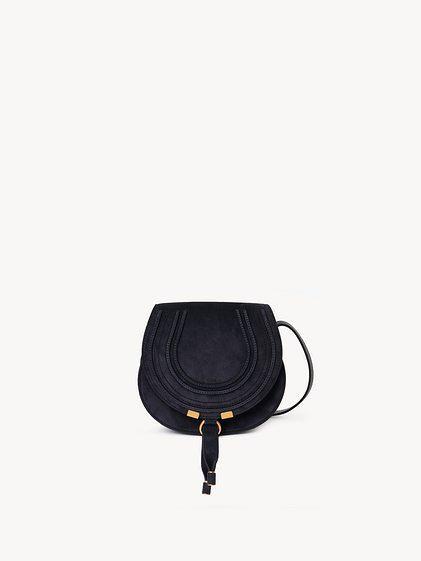 Small Marcie saddle bag in grained leather Product Image