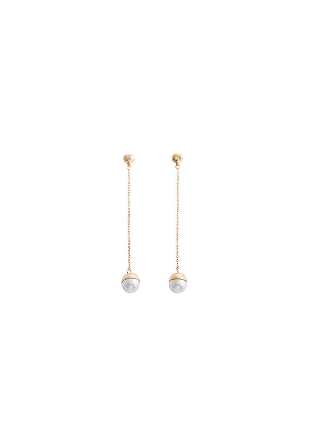 MANGO - Pearl pendant earrings - One size - Women Product Image