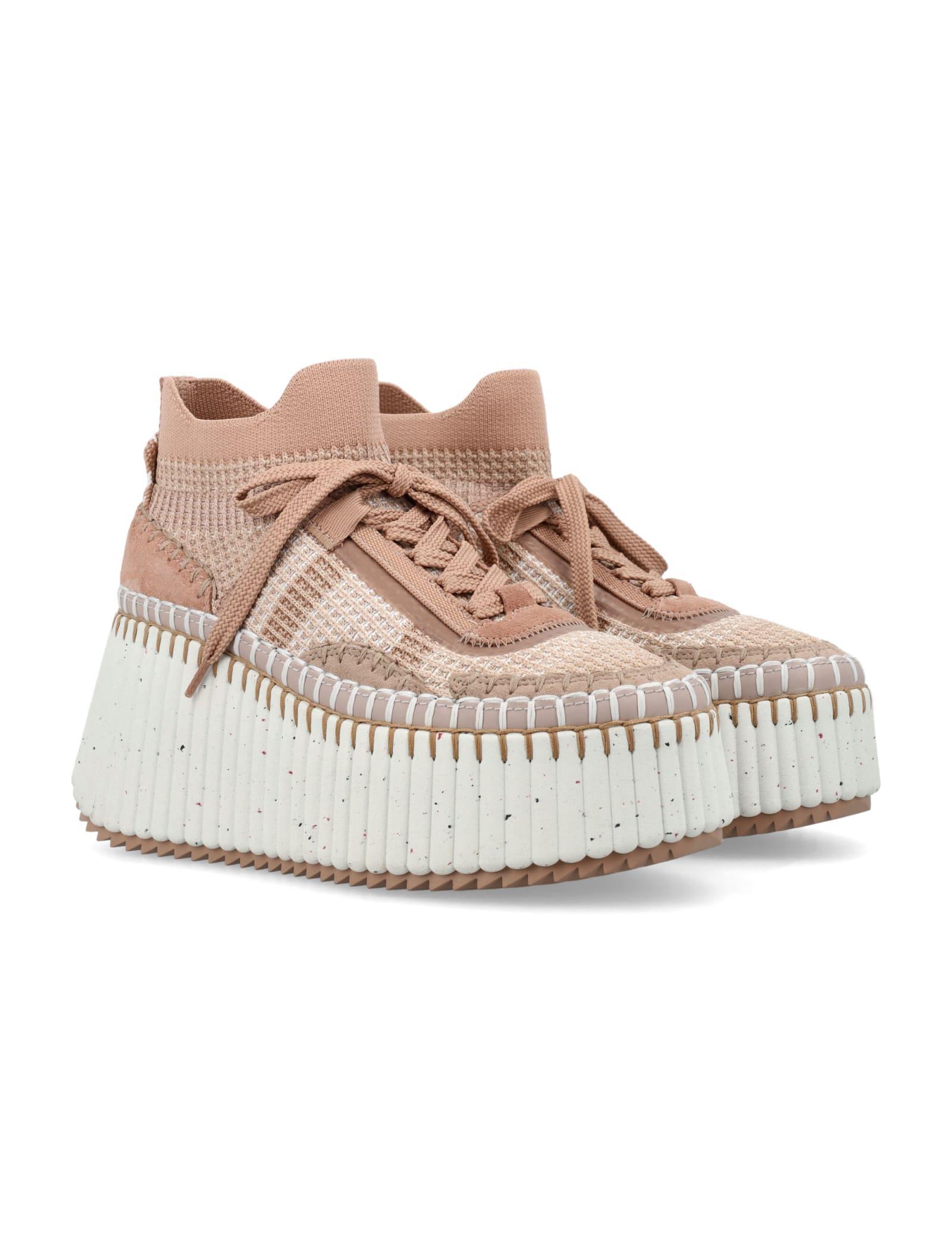 CHLOÉ Nama Wedge Sneaker In Neutrals Product Image