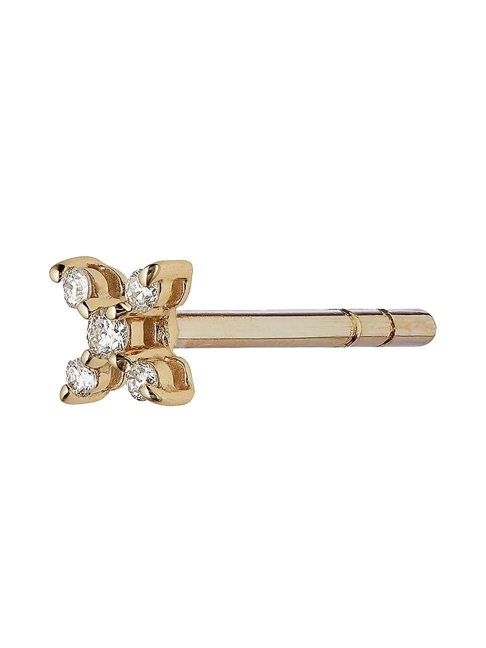 Womens Kiss Goldtone & 0.14 TCW Diamond Single Stud Earring Product Image