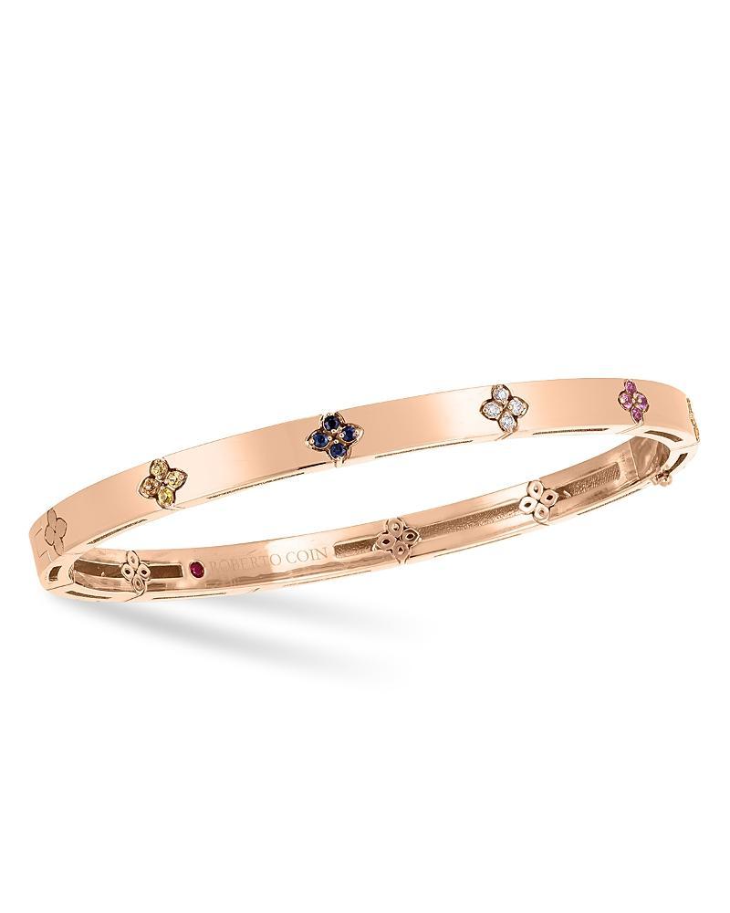 Womens Love In Verona 18K Rose Gold, Sapphire & Diamond Bangle Bracelet Product Image