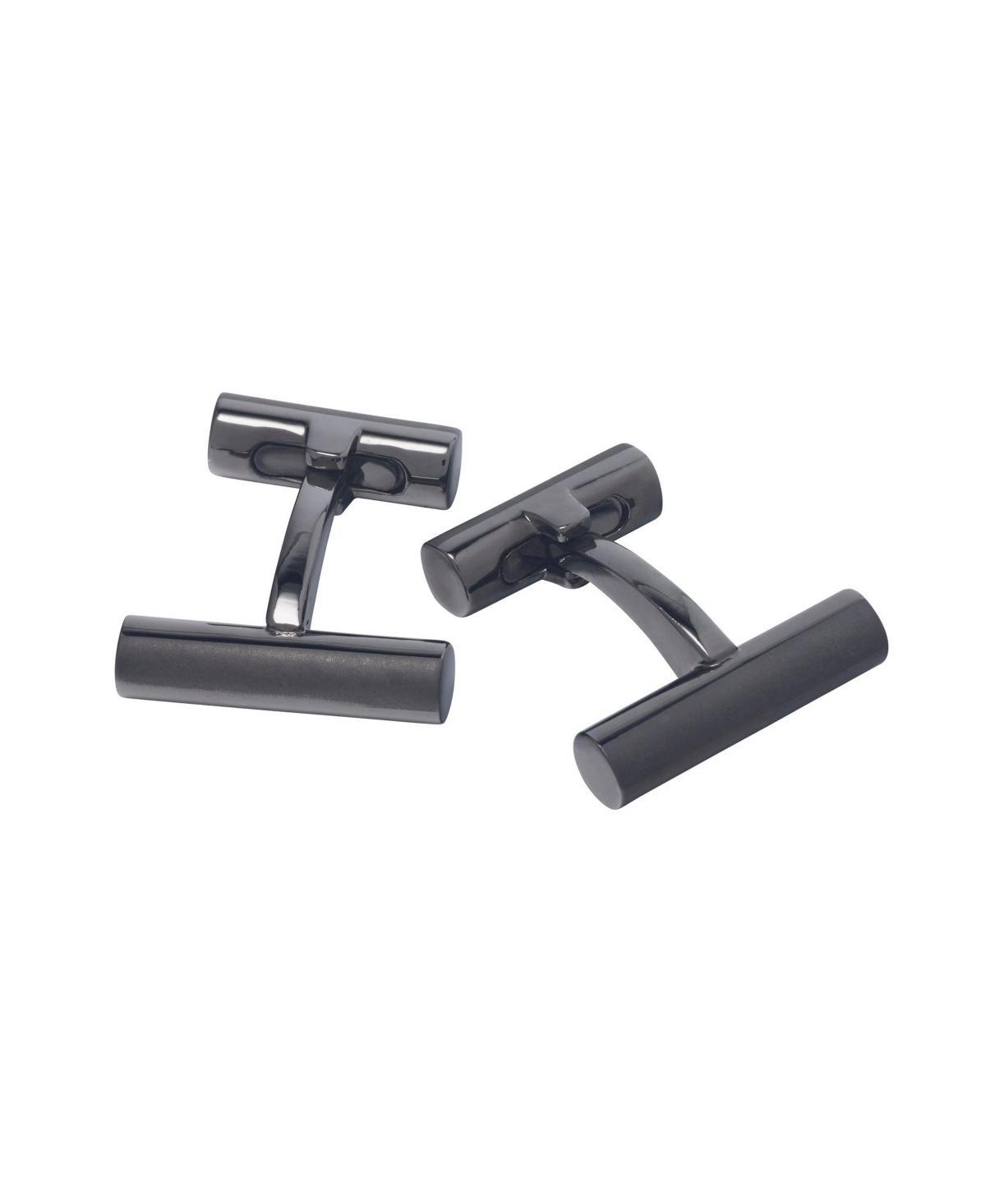 Mens Rhodium-Plated Brass Bar Cufflinks Product Image