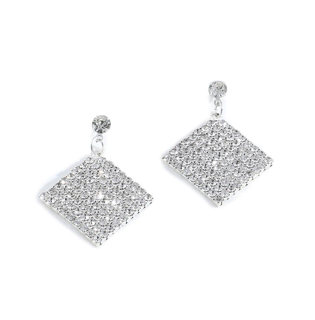 Sohi Womens Silver Bling Drop Earrings Product Image