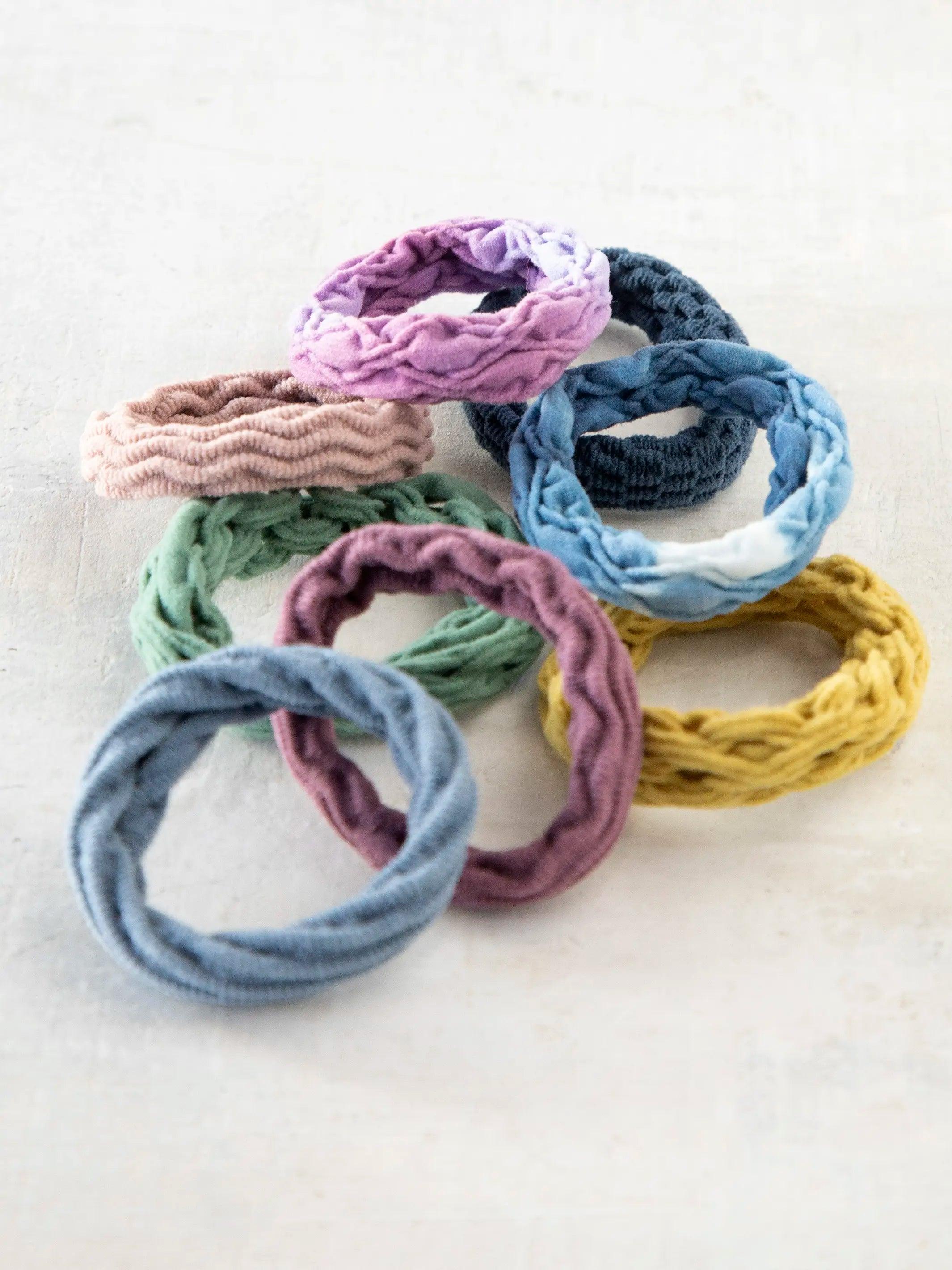 On The Run Hair Tie, Set of 8 - Dusty Blue Product Image