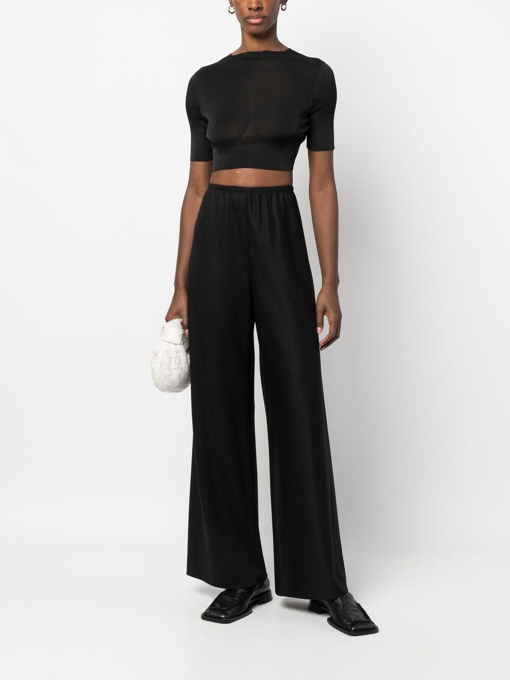 Cropped Short-sleeve Top In Black Product Image