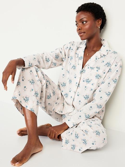 Poplin Pajama Pant Set Product Image