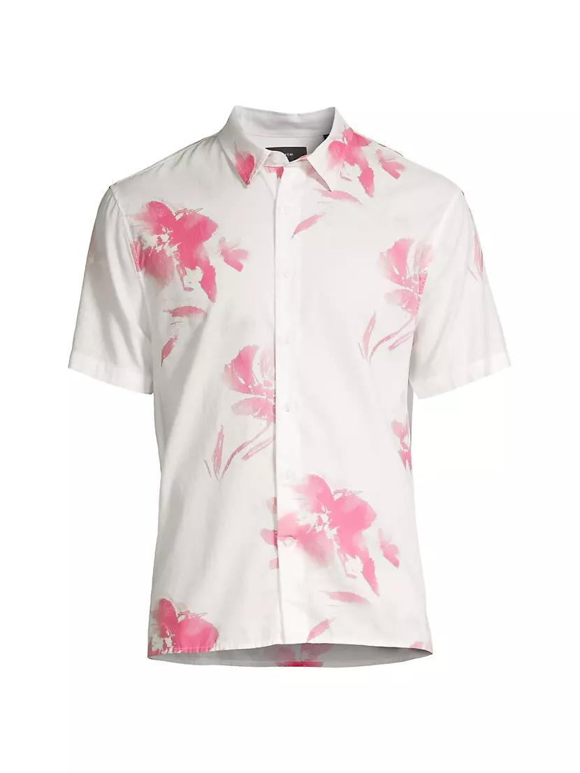 Faded Floral Buton-Front Shirt Product Image