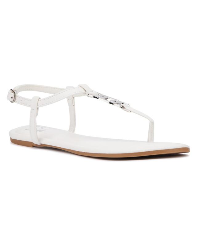 New York & Company Womens Kaia T-Strap Sandal With Metal Hardware Product Image