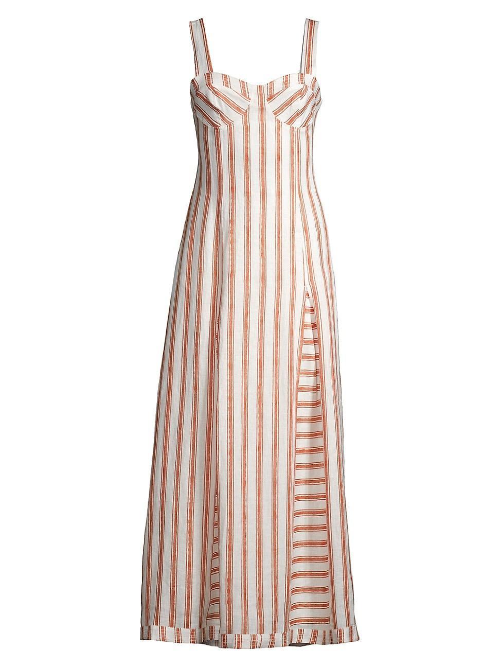 Womens Dorit Striped Linen Maxi Dress Product Image