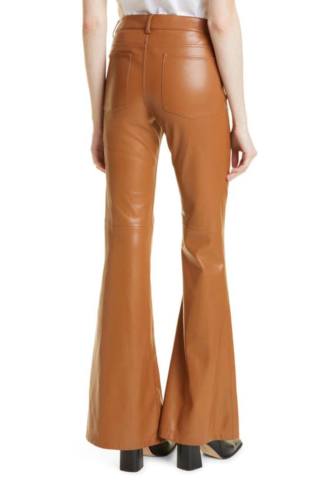 ALICE AND OLIVIA Dylan High Waist Wide Leg Faux Leather Pants In Camel Product Image