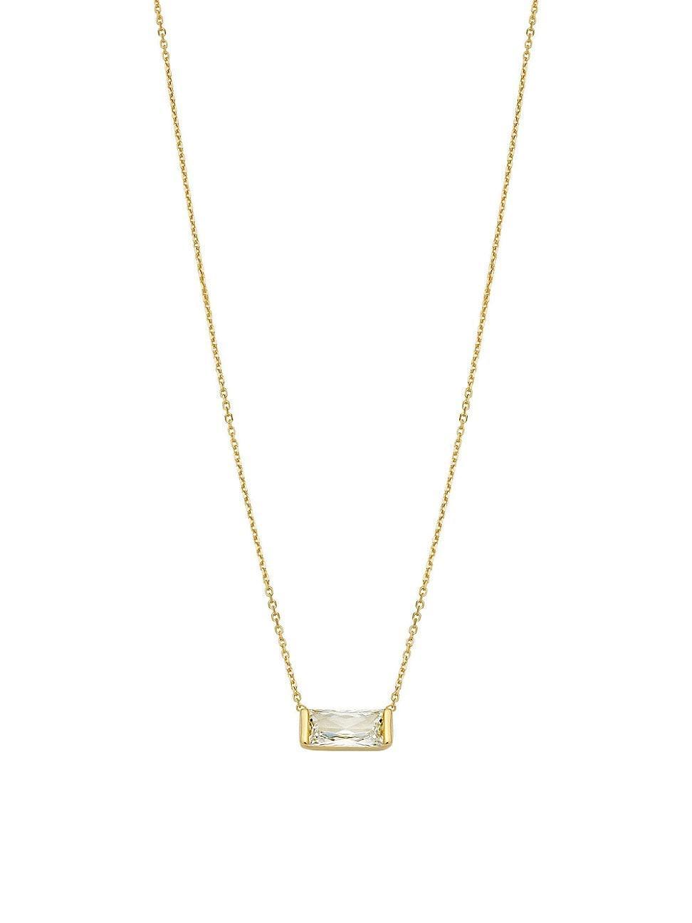 Womens 14K Yellow Gold Fresco Baguette Bold Pendant Necklace Product Image