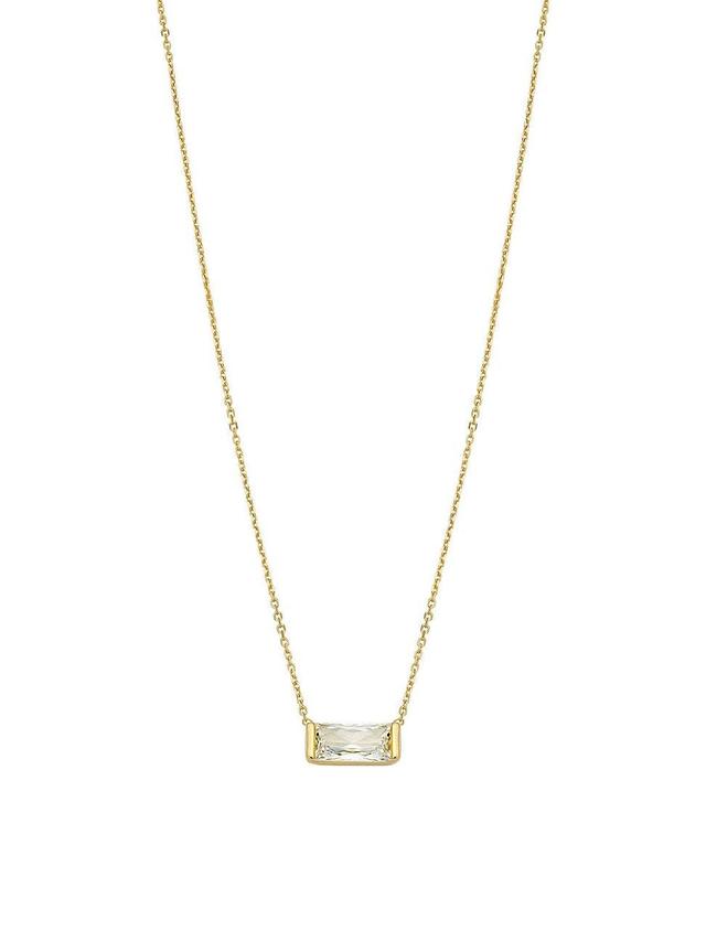 Womens 14K Yellow Gold Fresco Baguette Bold Pendant Necklace Product Image