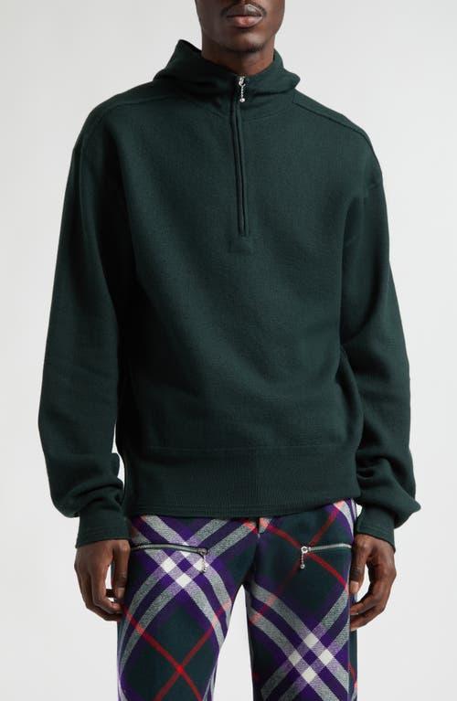 burberry Half Zip Brushed Wool Hoodie Sweater Product Image