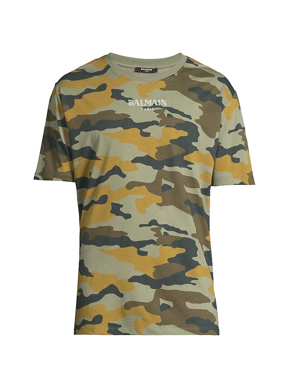 Mens Logo Camouflage Cotton T-Shirt Product Image