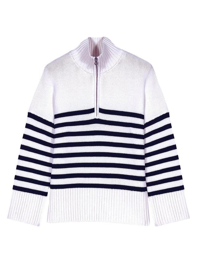 Womens Breton Jumper with Zip Collar Product Image