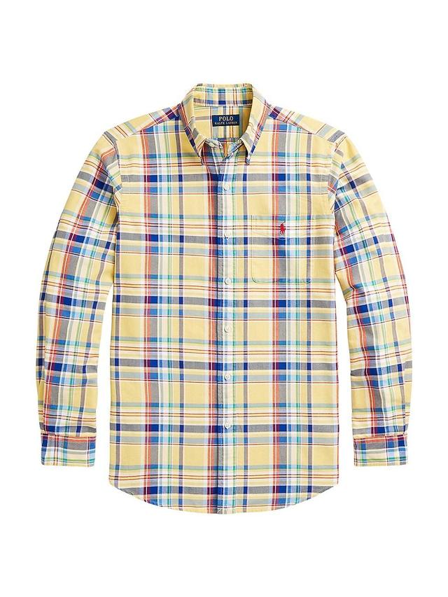 Mens Classic Oxford Plaid Long-Sleeve Sport Shirt Product Image