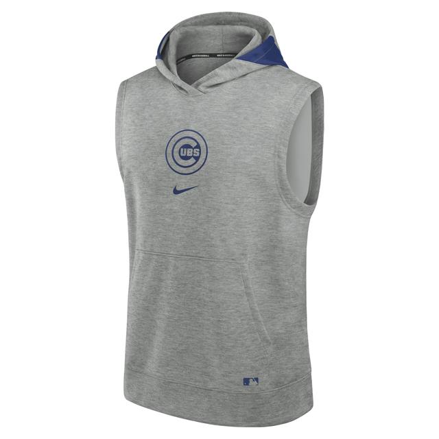 Nike Mens Heather Gray Chicago Cubs Authentic Collection Early Work Performance Sleeveless Pullover Hoodie - Heather Gray Product Image