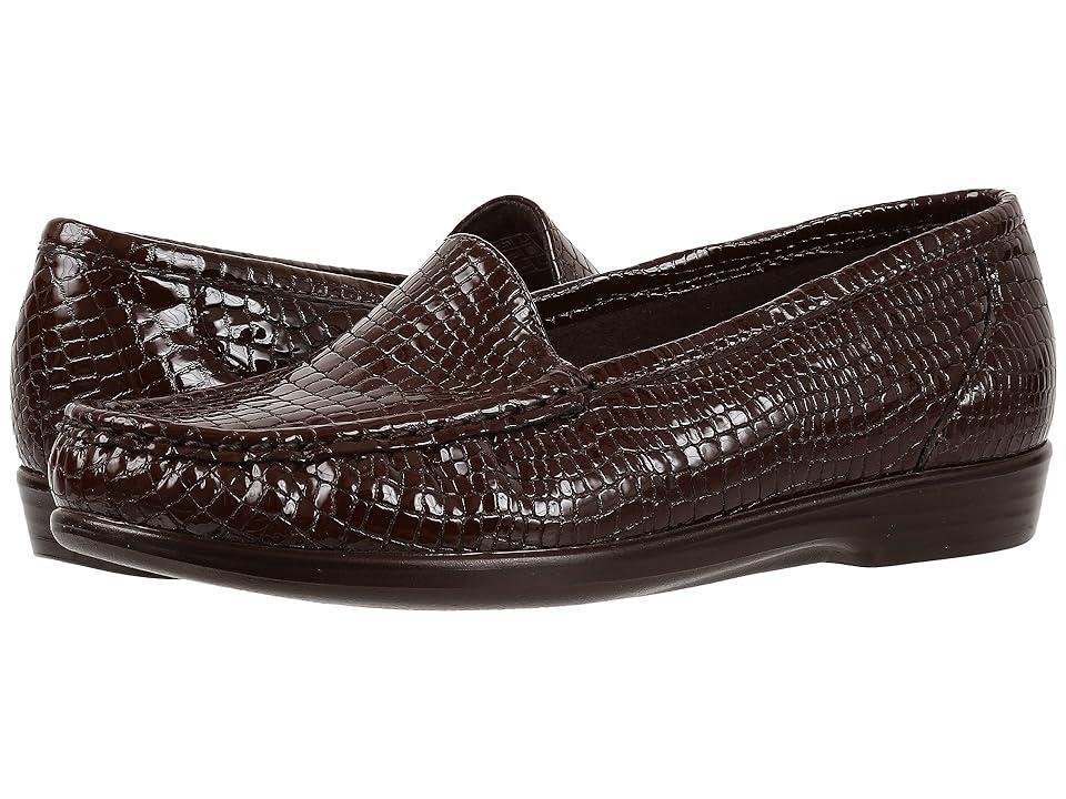 SAS Simplify Crocodile Embossed Leather Moccasin Loafers Product Image