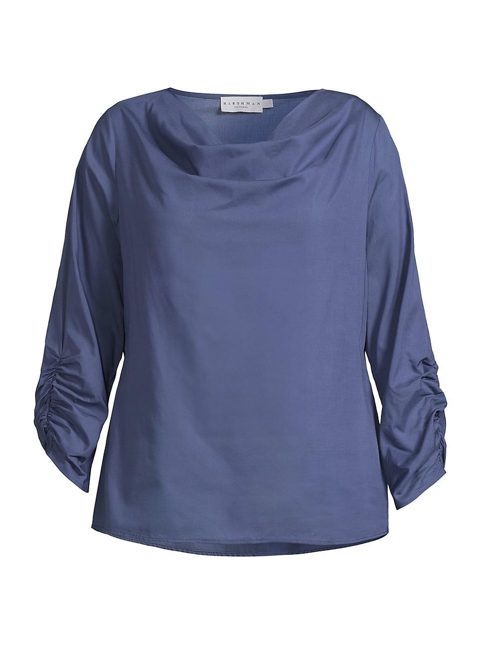 Womens Plus Dania Satin Gathered Blouse Product Image